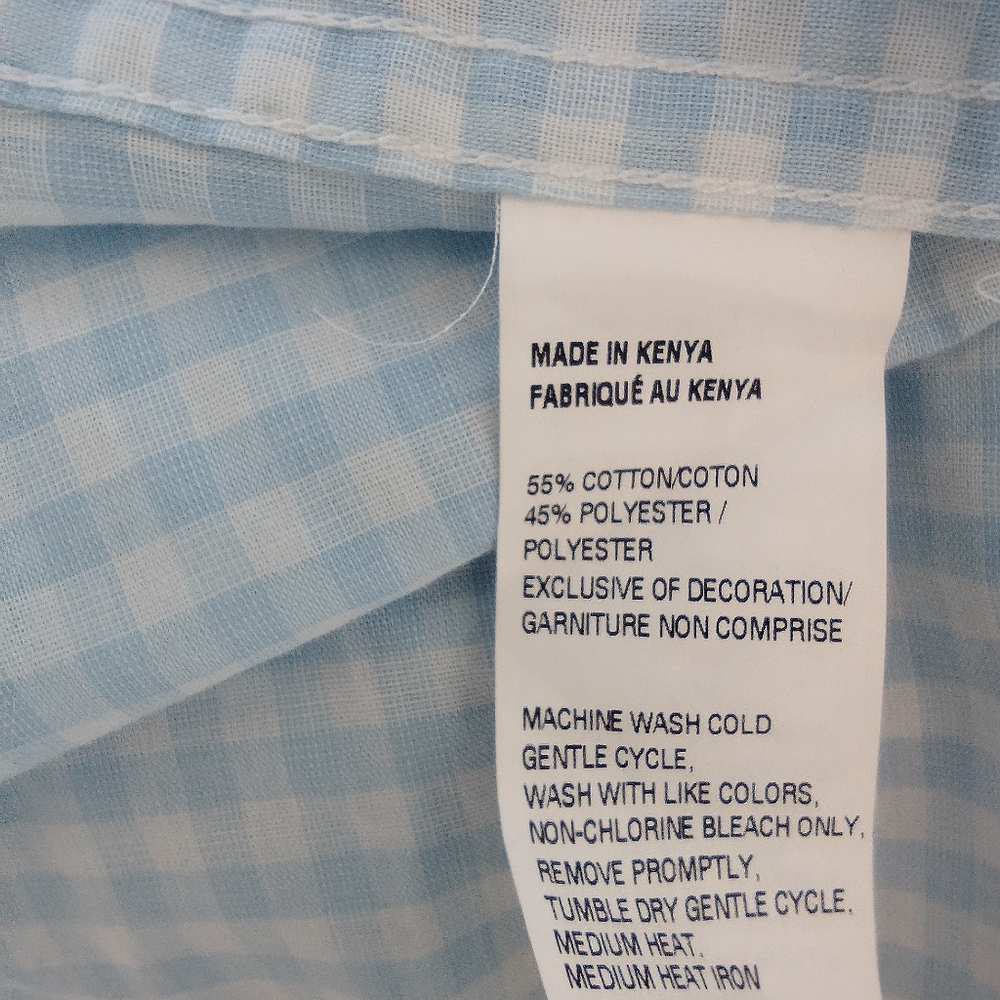Izod Light Blue Checkered Casual Button Down Shirt - Picture 3 of 12